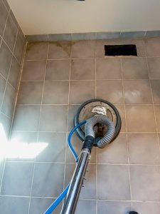 Photo of a tile and grout cleaning machine cleaning McDonald's floors